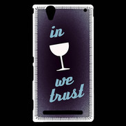 Coque Sony Xperia T2 Ultra In Wine We trust Bleu ZG