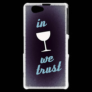 Coque Sony Xperia Z1 Compact In Wine We trust Bleu ZG