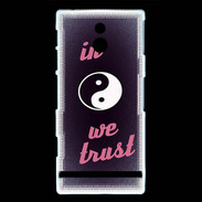 Coque Sony Xperia P In Zen We trust Rouge ZG