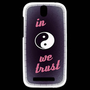 Coque HTC One SV In Zen We trust Rouge ZG