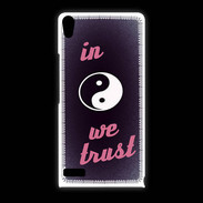 Coque Huawei Ascend P6 In Zen We trust Rouge ZG