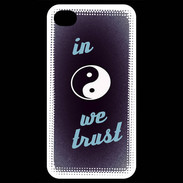Coque iPhone 4 / iPhone 4S In Zen We trust Bleu ZG