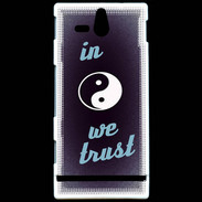 Coque Sony Xperia U In Zen We trust Bleu ZG