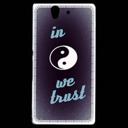 Coque Sony Xperia Z In Zen We trust Bleu ZG