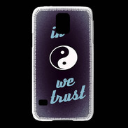 Coque Samsung Galaxy S5 In Zen We trust Bleu ZG