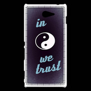 Coque Sony Xperia M2 In Zen We trust Bleu ZG