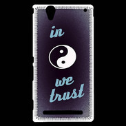Coque Sony Xperia T2 Ultra In Zen We trust Bleu ZG