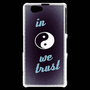 Coque Sony Xperia Z1 Compact In Zen We trust Bleu ZG