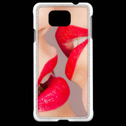 Coque Samsung Galaxy Alpha Bouche sexy Lesbienne et rouge à lèvres gloss