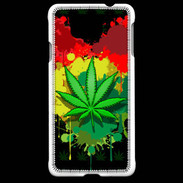 Coque Samsung Galaxy Alpha Feuille de cannabis et cœur Rasta