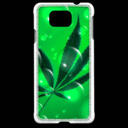 Coque Samsung Galaxy Alpha Cannabis Effet bulle verte