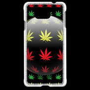 Coque Samsung Galaxy Alpha Effet cannabis sur fond noir