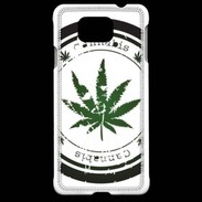 Coque Samsung Galaxy Alpha Grunge stamp with marijuana leaf