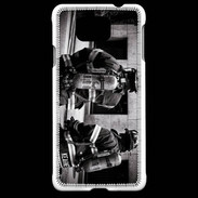 Coque Samsung Galaxy Alpha Pompiers en noir et blanc