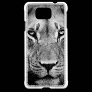 Coque Samsung Galaxy Alpha Lion en noir et blanc