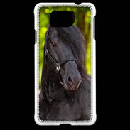 Coque Samsung Galaxy Alpha Portrait de cheval noir 10