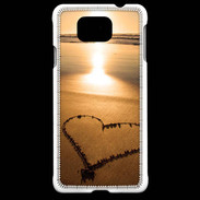 Coque Samsung Galaxy Alpha Coeur sur la plage avec couché de soleil