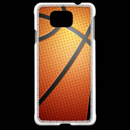 Coque Samsung Galaxy Alpha Effet Ballon de basket orange et noir