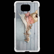 Coque Samsung Galaxy Alpha Bébé nounours dormant dans une bassine