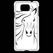 Coque Samsung Galaxy Alpha Vector image of an horse on white