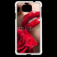 Coque Samsung Galaxy Alpha Bouche et rose glamour