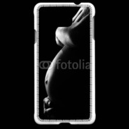 Coque Samsung Galaxy Alpha Femme enceinte en noir et blanc
