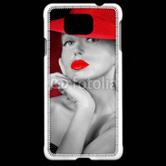Coque Samsung Galaxy Alpha Femme élégante en noire et rouge 15
