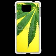 Coque Samsung Galaxy Alpha Feuille de cannabis sur fond jaune