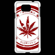 Coque Samsung Galaxy Alpha Red stamp with marijuana leaf