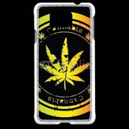 Coque Samsung Galaxy Alpha Grunge stamp with marijuana leaf