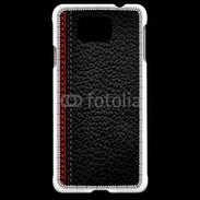 Coque Samsung Galaxy Alpha Effet cuir noir et rouge