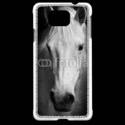 Coque Samsung Galaxy Alpha Portrait de cheval en noir et blanc 900