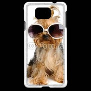 Coque Samsung Galaxy Alpha Chien Yorkie avec lunette de soleil