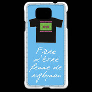 Coque Samsung Galaxy Alpha Femme de rugbyman Bonus offensif-défensif Bleu 2