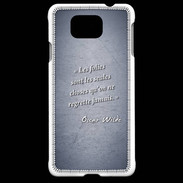 Coque Samsung Galaxy Alpha Les Folies Bleu Citation Oscar Wilde