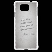 Coque Samsung Galaxy Alpha Les Folies Gris Citation Oscar Wilde