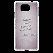 Coque Samsung Galaxy Alpha Les Folies Rose Citation Oscar Wilde