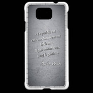 Coque Samsung Galaxy Alpha Public génie Noir Citation Oscar Wilde