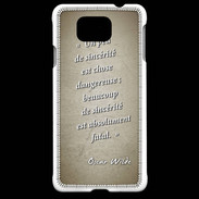 Coque Samsung Galaxy Alpha Sincérité fatale Sepia Citation Oscar Wilde