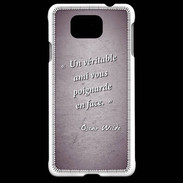 Coque Samsung Galaxy Alpha Ami poignardée Violet Citation Oscar Wilde