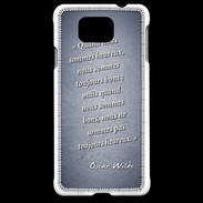 Coque Samsung Galaxy Alpha Bons heureux Bleu Citation Oscar Wilde