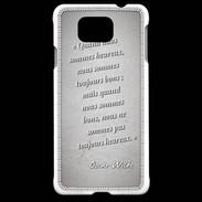 Coque Samsung Galaxy Alpha Bons heureux Gris Citation Oscar Wilde