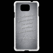 Coque Samsung Galaxy Alpha Incertitude amour Noir Citation Oscar Wilde