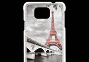 Coque Samsung Galaxy Alpha Tour Eiffel rouge sur fond en noir et blanc