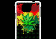 Coque Samsung Galaxy Alpha Feuille de cannabis et cœur Rasta