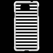 Coque Samsung Galaxy Alpha rayures noires et blanches