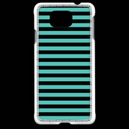 Coque Samsung Galaxy Alpha rayures noires et bleues