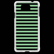 Coque Samsung Galaxy Alpha rayures vert d'eau et noires
