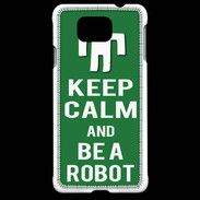 Coque Samsung Galaxy Alpha Keep Calm Be a Robot Vert