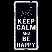 Coque Samsung Galaxy Alpha Keep Calm Be Happy Noir